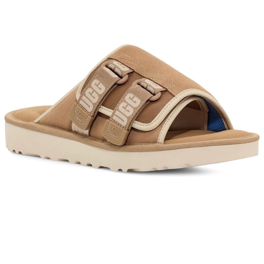 NWT UGG Men's Goldencoast Strap Slide
Size 11 
Color: Sand/Santorini